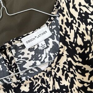 Gibson Latimer Black and Cream Abstract Dress